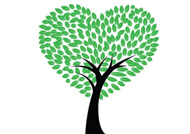 Beyaz arkaplanda yaprakları olan yeşil ağaç