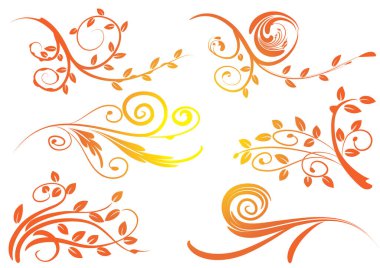 Çiçek elementlerinin vektör kümesi