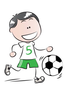 Futbolcu ve futbolcu çocuk.