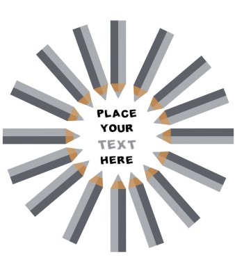 Bir kalem kümesinin vektör illüstrasyonu