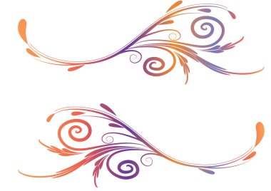 Beyaz arkaplan, vektör, illüstrasyon üzerinde izole edilmiş çerçeveler için dekoratif renkli çiçek kenarlıkları 