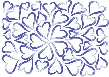 Güzel dekoratif kalp koleksiyonu, aşk konsepti 