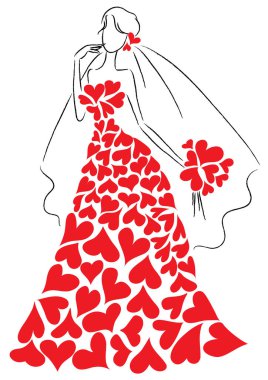 Güzel bir çiftin vektör çizimi