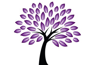 Yapraklı ağaç. vektör illüstrasyonu