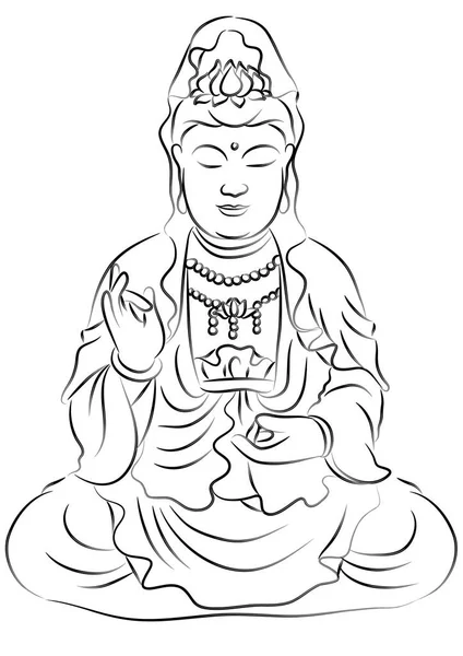Ilustración Vectorial Personaje Dibujos Animados Buda — Archivo Imágenes Vectoriales