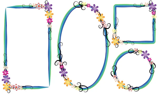 Çiçek desenli bir çerçeve, beyaz arka planda bir kızın resmi var.