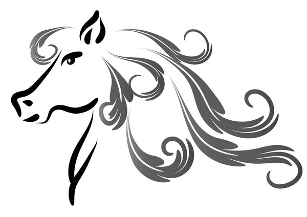 Horse Head Silhouette Vector — Stock Vector