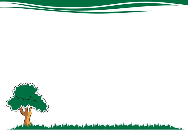 Hierba Verde Árboles — Vector de stock