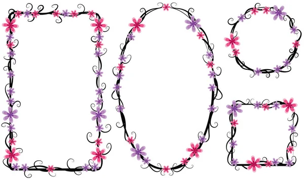 Beyaz arkaplanda izole edilmiş boş alanı olan güzel dekoratif çerçeveler, vektör illüstrasyonu 