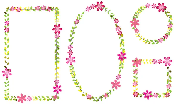 Çiçekli ve kelebekli bir çerçeve