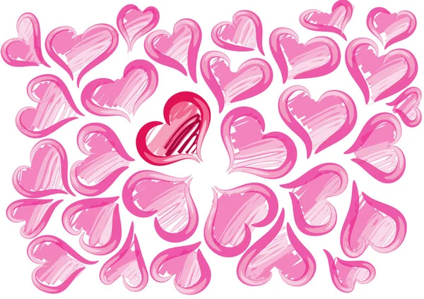 Kolekce Krásných Dekorativních Srdcí Koncept Lásky — Stockový vektor