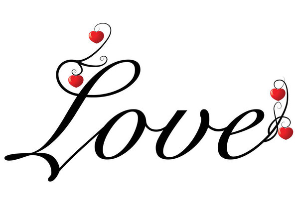 vector illustration of a heart with a word love
