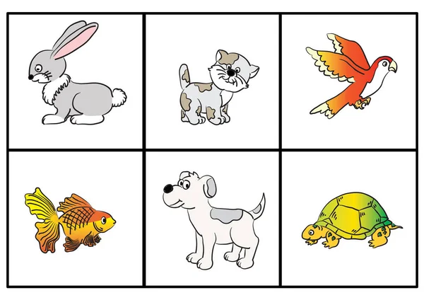 Illustrazione Vettoriale Animali Dei Cartoni Animati Sfondo Bianco — Vettoriale Stock