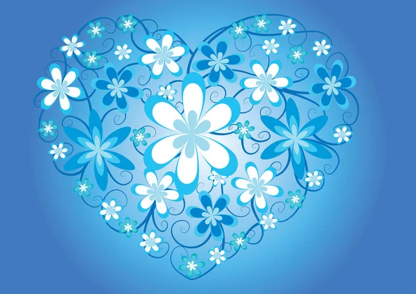 青い花のベクトル図 — ストックベクタ