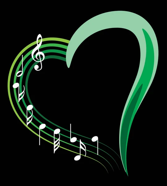 Illustration Vectorielle Une Note Musicale Cœur — Image vectorielle