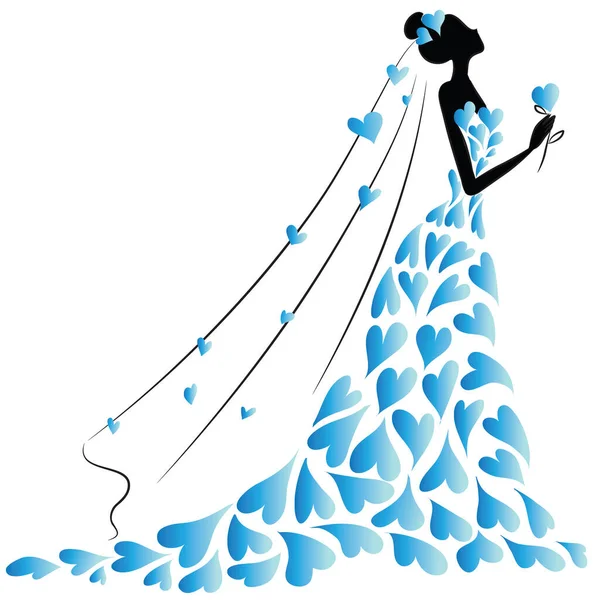 Çiçekli bir gelinin vektör çizimi 