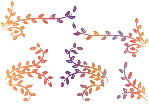 Vector Watercolor Floral Wreath Leaves — Stock Vector