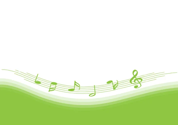 Vectorillustratie Van Een Groene Muzieknoot — Stockvector