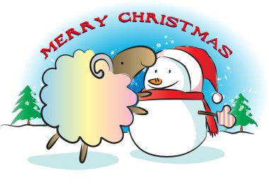 kardan adam vektör resimleme arkaplanı 