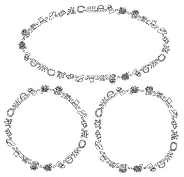 karikatür güzel çerçeve beyaz arkaplan, vektör, resimleme izole 