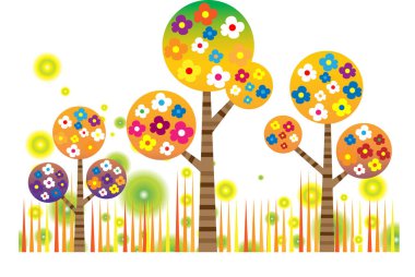 uzun ağaçlar çiziyor