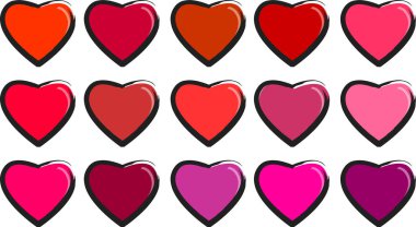 Güzel dekoratif kalp koleksiyonu, aşk konsepti 