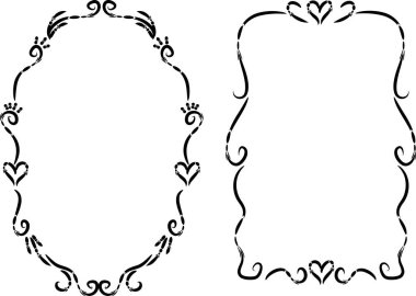 Beyaz arkaplanda vektör çiçek çerçeveleri 