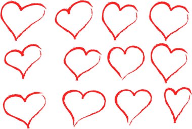 Güzel dekoratif kalp koleksiyonu, aşk konsepti 