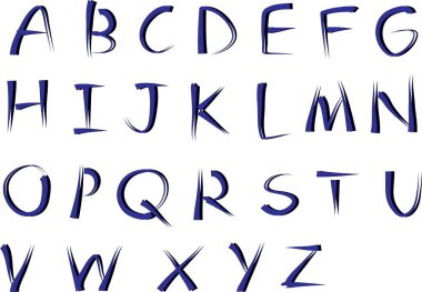 beyaz arkaplan, vektör, illüstrasyon üzerinde izole edilmiş çizgi film dekoratif alfabesi