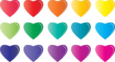 Güzel dekoratif kalp koleksiyonu, aşk konsepti 