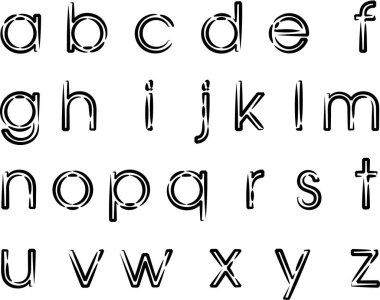 beyaz arkaplan, vektör, illüstrasyon üzerinde izole edilmiş çizgi film dekoratif alfabesi