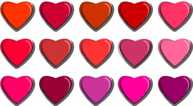 Güzel dekoratif kalp koleksiyonu, aşk konsepti 