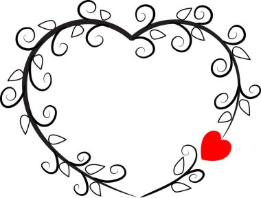 Beyaz arkaplanda ağaç dalları olan renkli düz kalp logosu, 