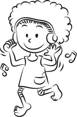  Çizgi film kızları ve erkekleri beyaz arka planda izole edilmiş.