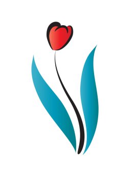Beyaz arkaplan, vektör, illüstrasyon üzerinde izole edilmiş renkli düz lale logosu simgesi