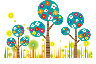 uzun ağaçlar çiziyor