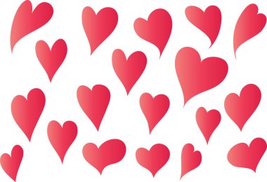 Güzel dekoratif kalp koleksiyonu, aşk konsepti 