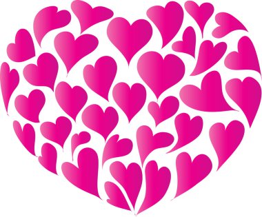 Güzel kalpler seti, vektör çizimi