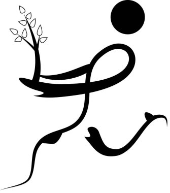 İnsan vücudunu ağaçla çizen fırça darbeleri, aşk konsepti 