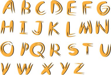 beyaz arkaplan, vektör, illüstrasyon üzerinde izole edilmiş çizgi film dekoratif alfabesi