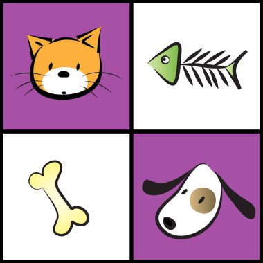 Beyaz arka planda şirin kediler çizgi film vektör çizimi, romantik konsept 