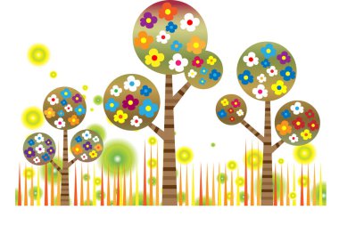 uzun ağaçlar çiziyor