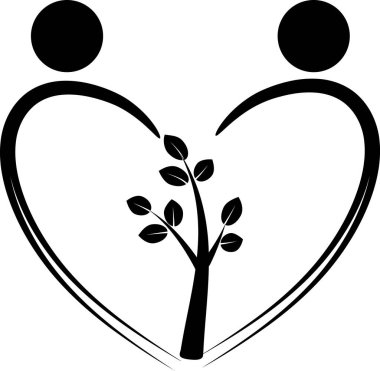 İnsan vücudunu ağaçla çizen fırça darbeleri, aşk konsepti 