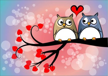 Baykuş yassı ikon vektör çizimi 