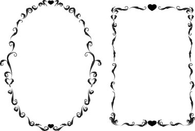 Beyaz arkaplanda vektör çiçek çerçeveleri 