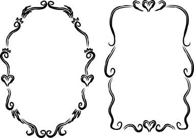 Beyaz arkaplanda vektör çiçek çerçeveleri 