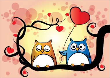 Baykuş yassı ikon vektör çizimi 