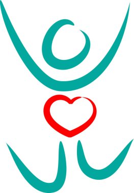 İnsan vücudunun kalp ve aşk konseptiyle çizilmiş fırça darbeleri. 