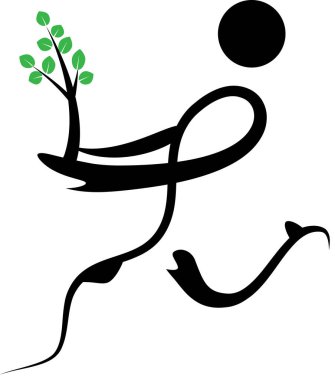 İnsan vücudunu ağaçla çizen fırça darbeleri, aşk konsepti 