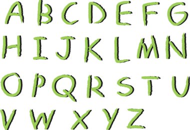 beyaz arkaplan, vektör, illüstrasyon üzerinde izole edilmiş çizgi film dekoratif alfabesi